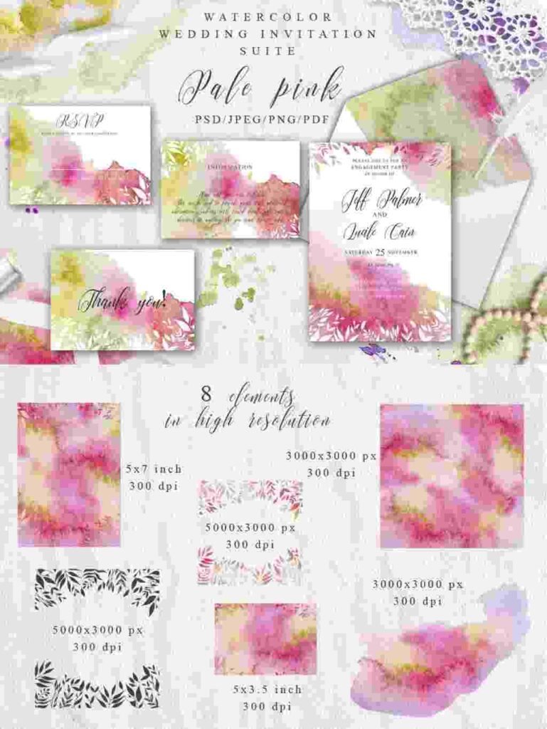 300+ Watercolor Wedding Invitation Templates