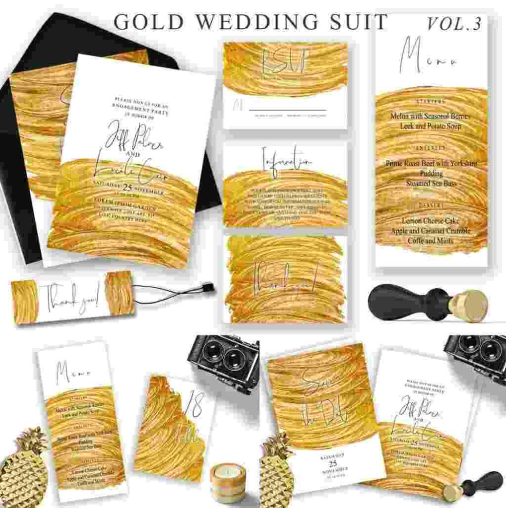 gold wedding suit