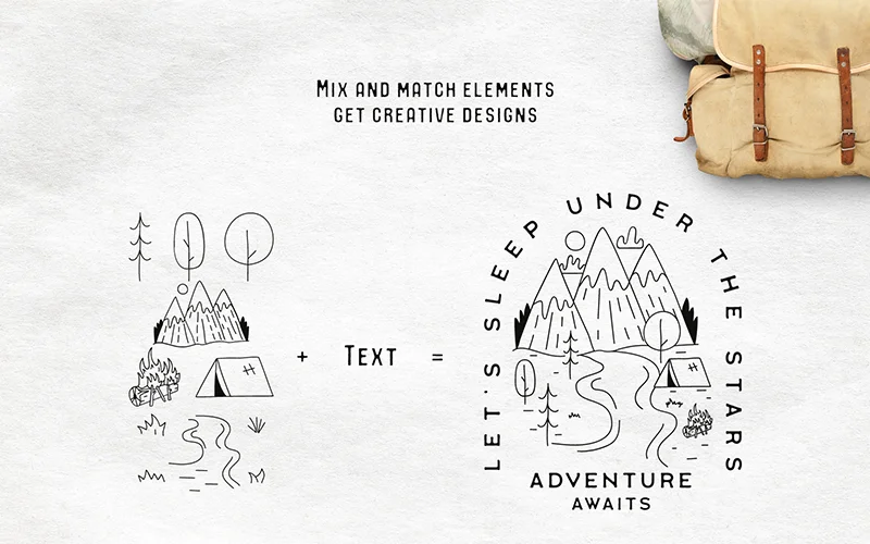 Creatives made using the summer camp graphics