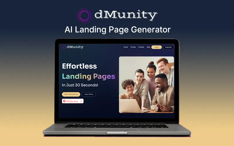 dMunity AI Landing Page Generator Feature Image