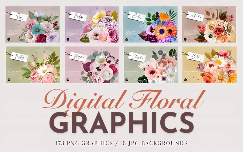 digital Floral Graphics Banner