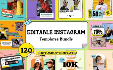 editable Instagram templates bundle Banner
