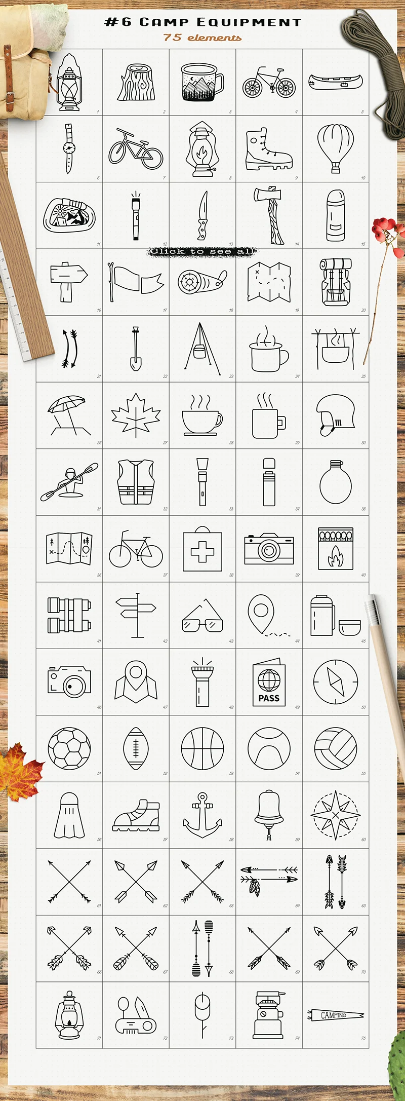 Summer Camp Equipment Graphics Included In This Bundle