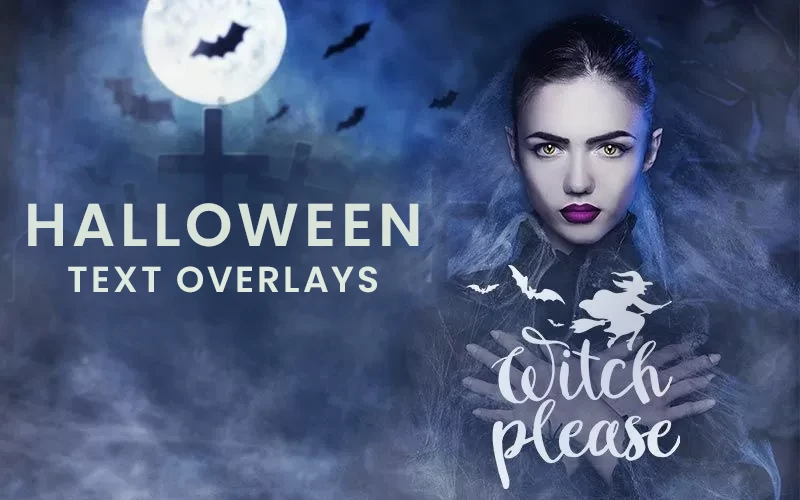 halloween text overlays