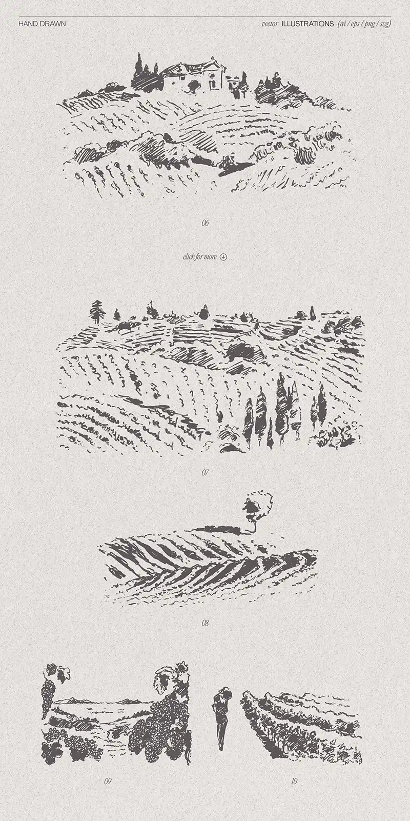 hand drawn transparent wine illustrations