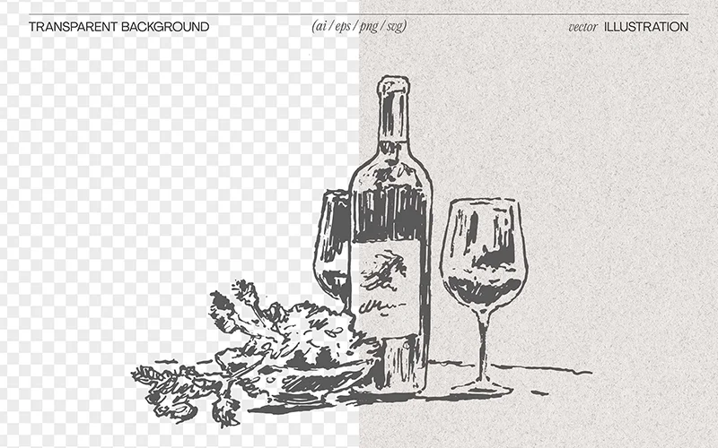 hand drawn wine illustrations preview