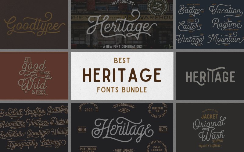 Best heritage font bundle banner