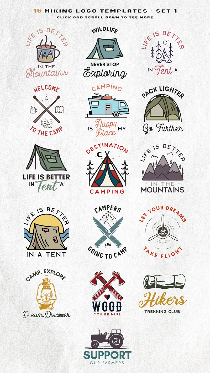 Hiking Logo Templates Included In This Bundle