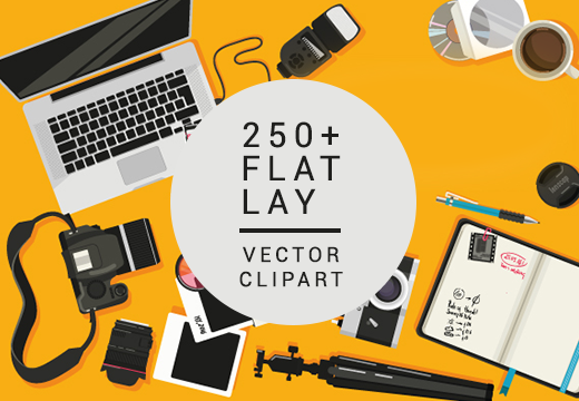 250+ Flat Lay Vector Clipart For illustrator Feature Image