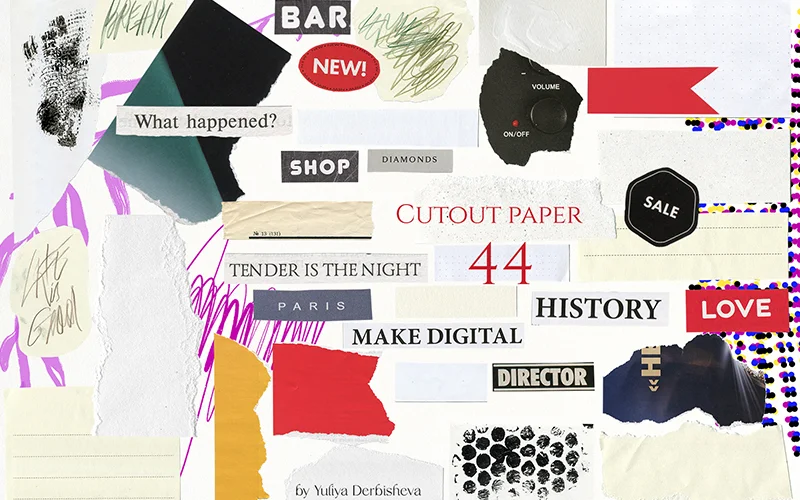 Preview of collage cutout paper graphic images