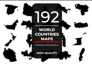 192 Hand Drawn World Countries Maps | Extended License
