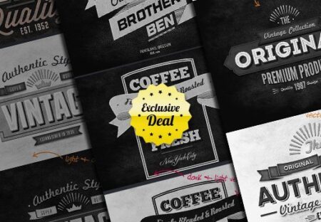 40 Vintage Typography Fonts Bundle | Extended License