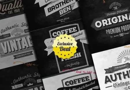 40 Vintage Typography Fonts Bundle