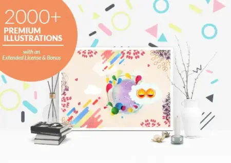 2,000+ Abstract Illustrations Bundle Feature Image