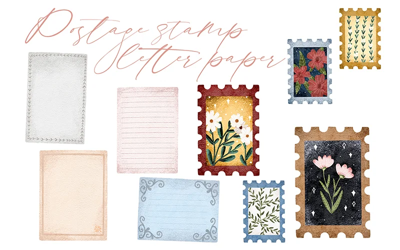 letter card illustrations with different backgrounds