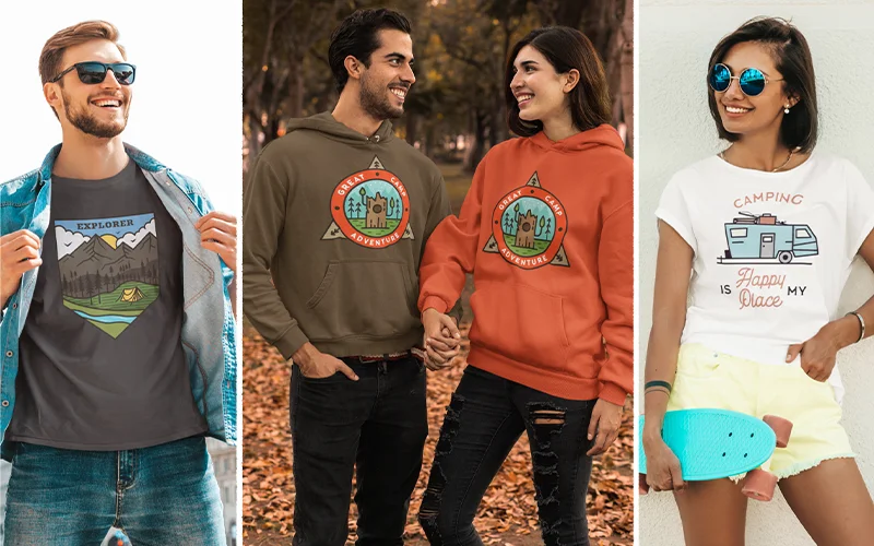 Summer Camp Graphics Printed On T-Shirts