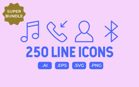 250 User Interface Line Icons | Extended License