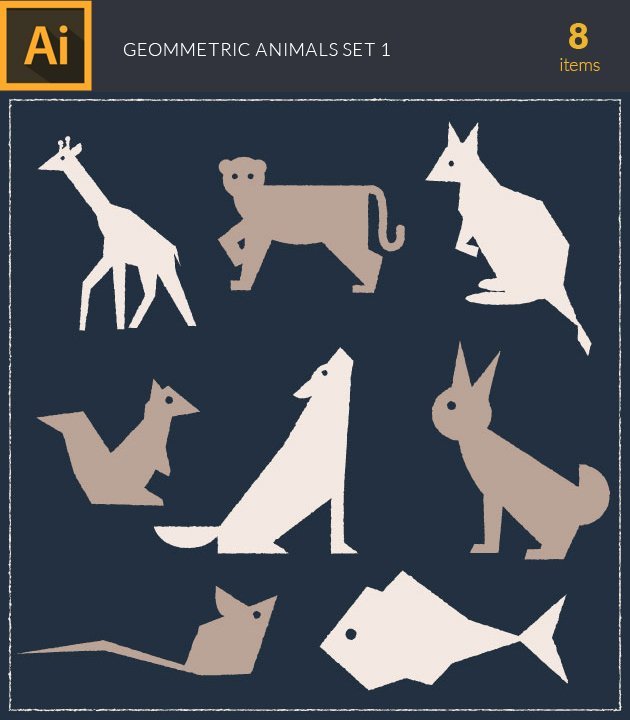 vector-wild-animals-geometric-vintage-vector-set-1