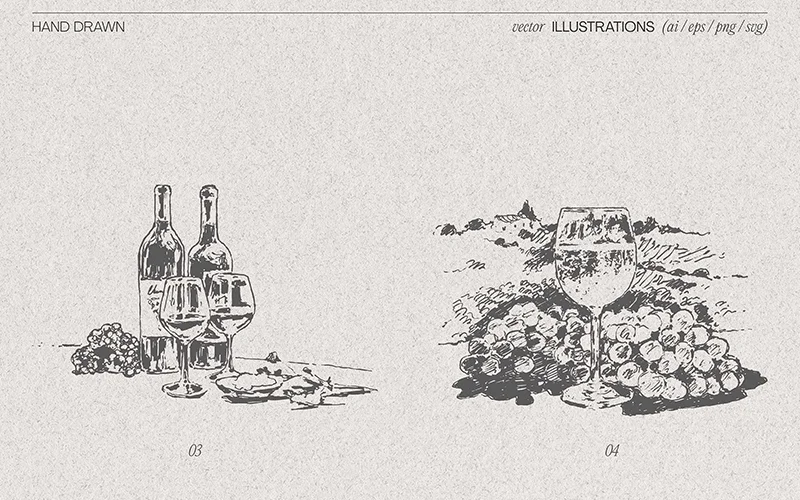 Wine drawing graphics