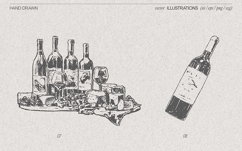 Wine drawings