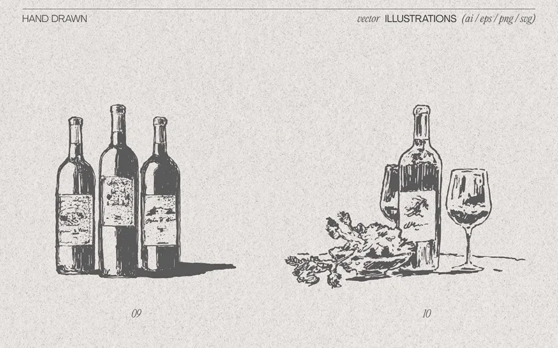 wine drawings