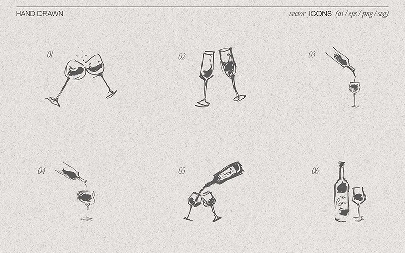 wine bottle drawings