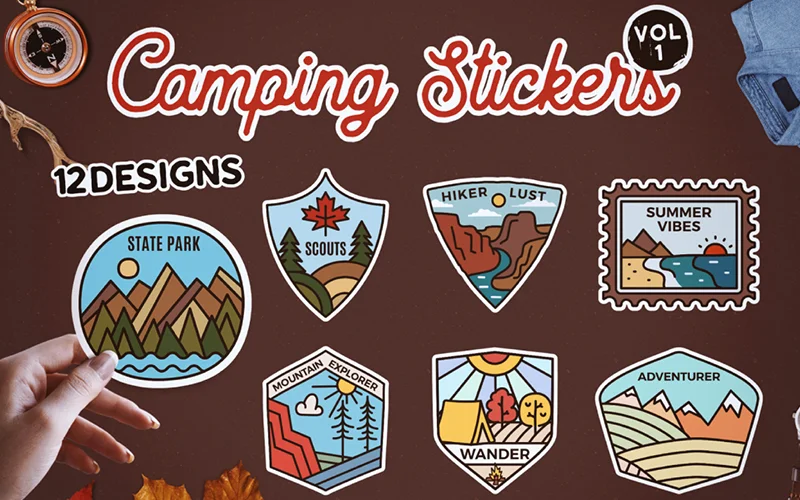 Camping Adventure Stickers.