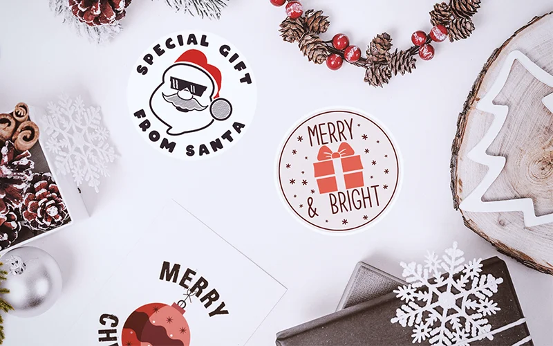 Christmas Stickers mockup preview