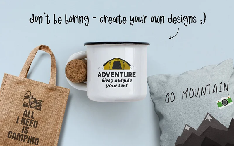 Camping With Kids Stickers preview mockups