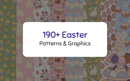190+ Easter Patterns & Graphics Bundle Feature Image