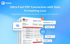 Convert PDF in different formats using Tenorshare PDNob PDF Editor Software