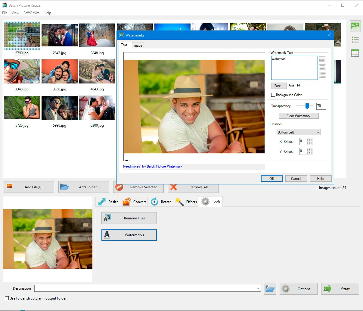 Remove Watermark Feature of Batch Picture resizer
