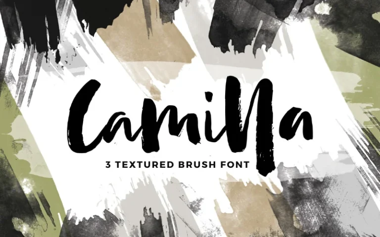 Camilla – 3 Textured Brush Font | Extended Commercial License
