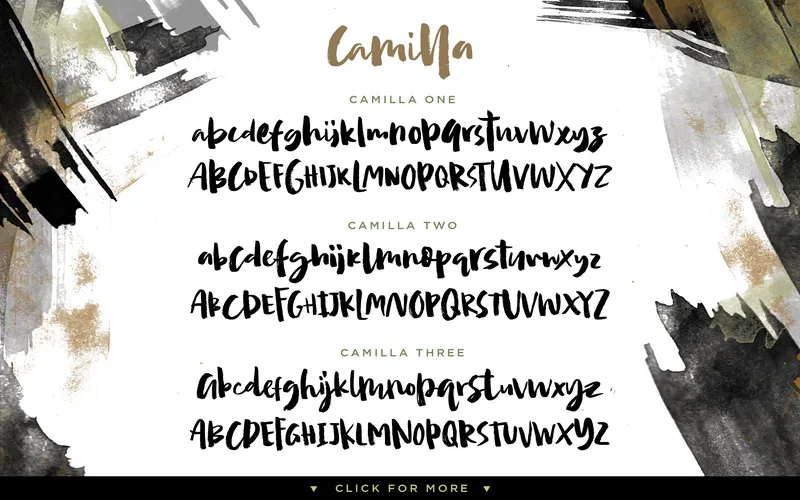 Camilla 3 Textured Brush Font Special Charcters Supported
