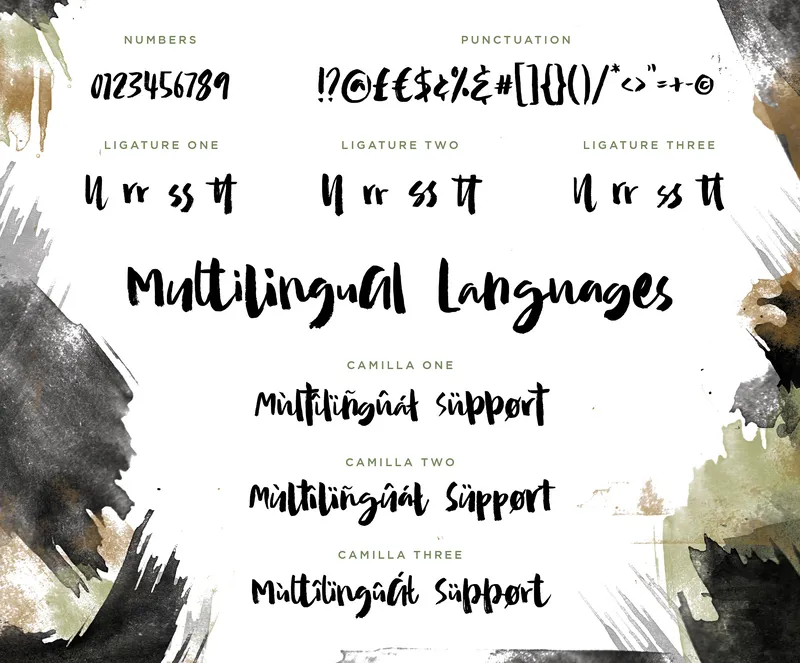 Camilla Charcter & Languages Supported