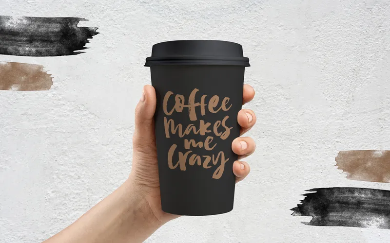 Camilla 3 Textured Brush Font Printed On A Coffee Cup