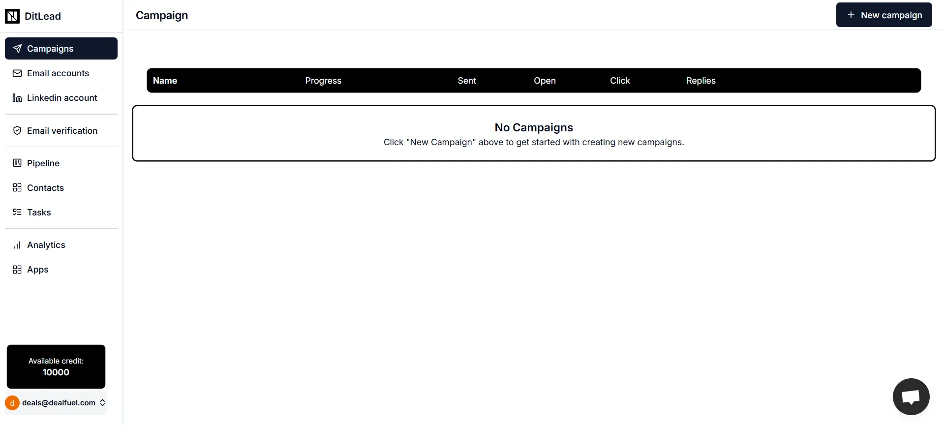 Campaigns, cold email outreach