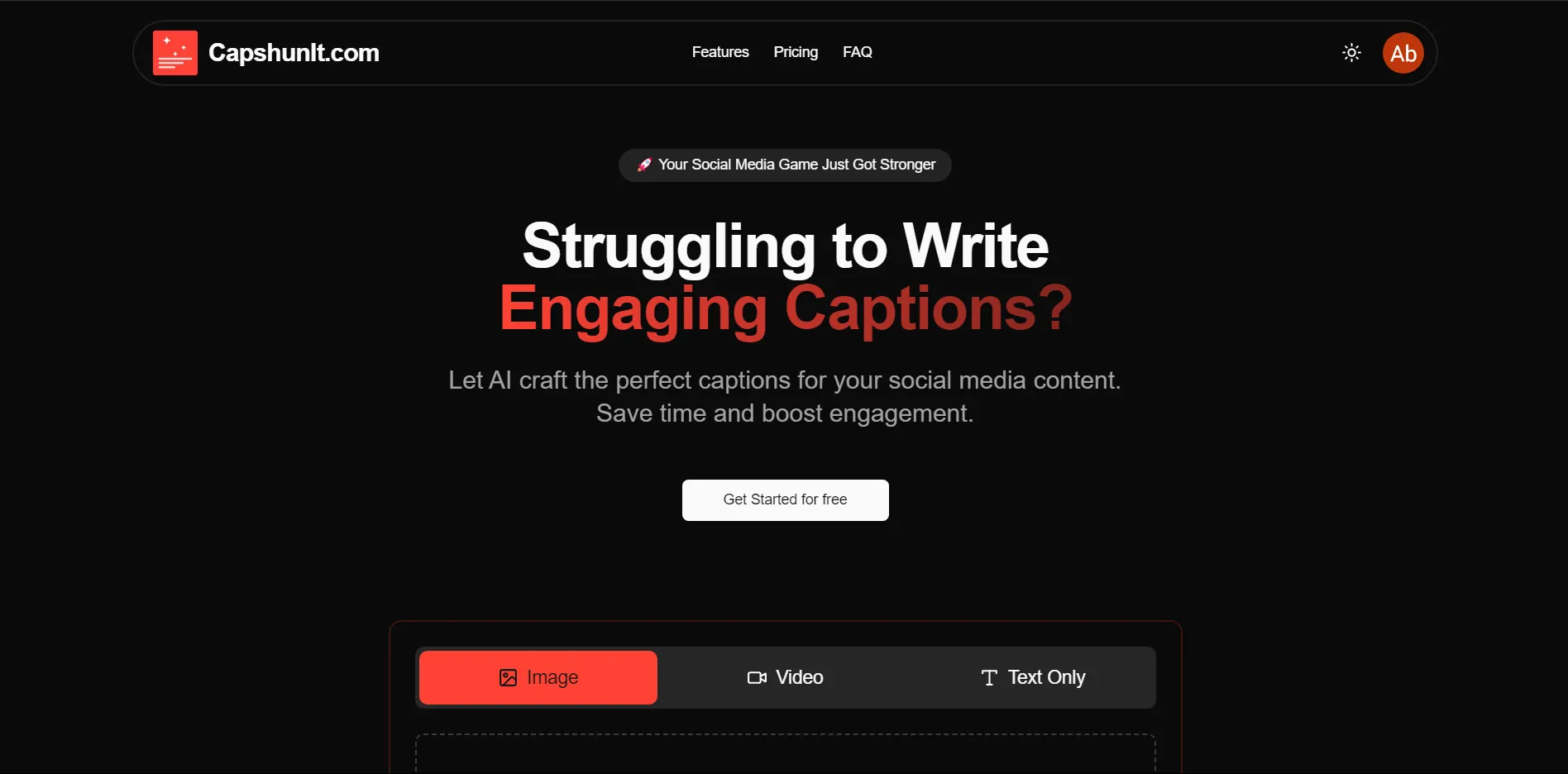 CapshunIt AI Caption Generator Dashboard
