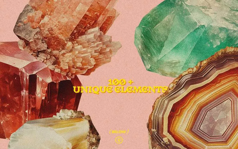 Unique Crystal & Gemstone Illustrations