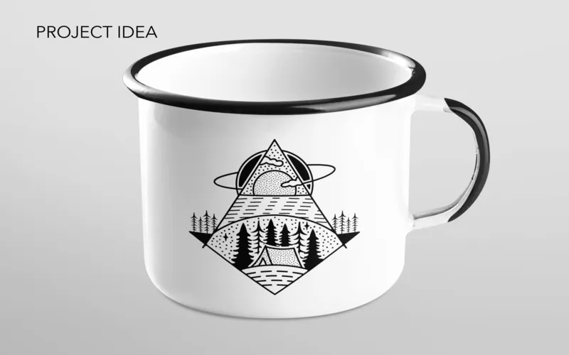 sacred geometry designs printed on a cup