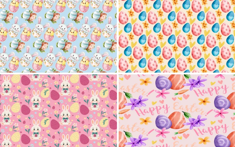 Easter backgrounds included in the bundle