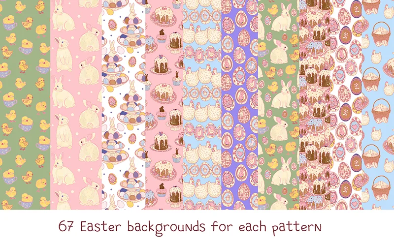 Preview of Easter backgrounds included in the bundle