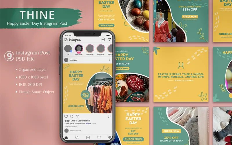 Easter Day Instagram Post Templates