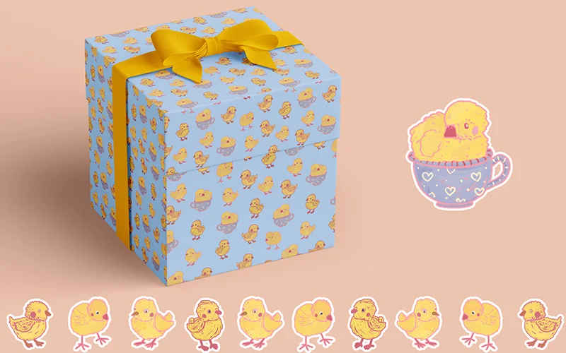 Easter patterns used as a gift wrapper
