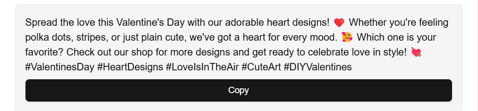AI Caption For Valentine's Design Texts