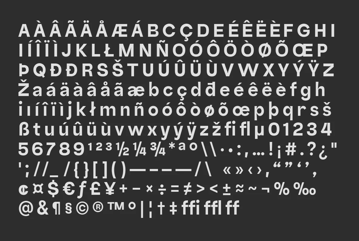 Nomixa Sans Serif Font Family, special characters