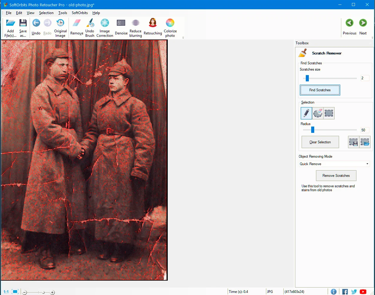 Restore Damaged Photos using Photo Retoucher - Photo Restoration Software