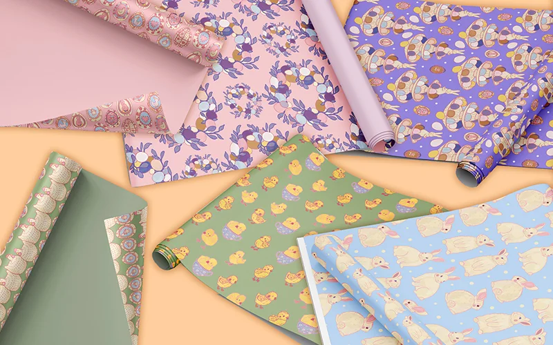 Easter graphics printed on wallpapers
