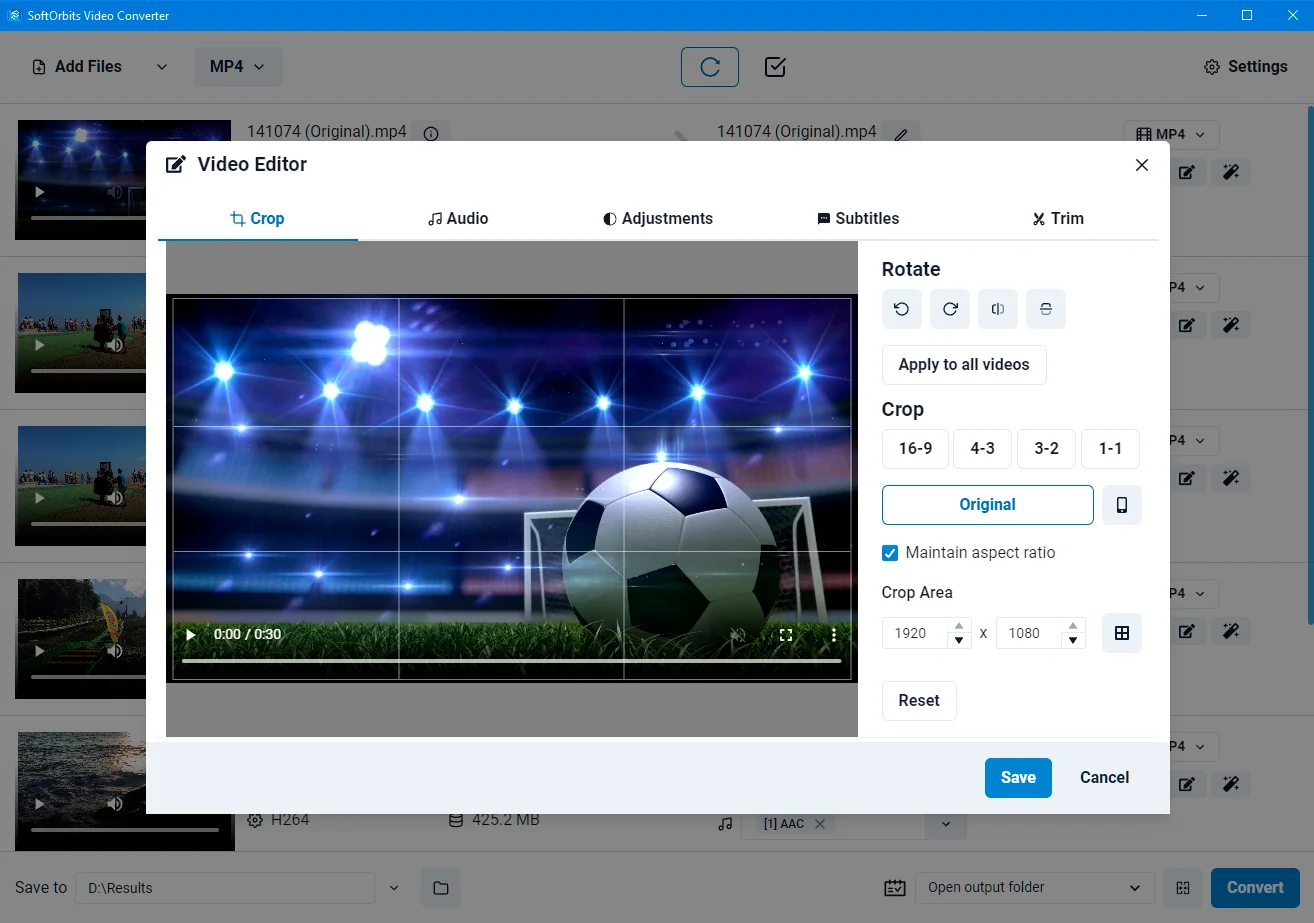 Video Editor Feature Of SoftOrbits - Video Converter Software