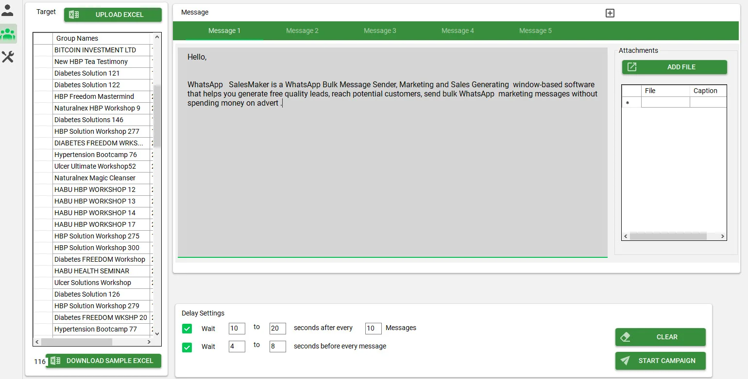 Group Sender Feature of wa messaging sender